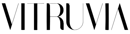 Black 'VITRUVIA' logo on a white background